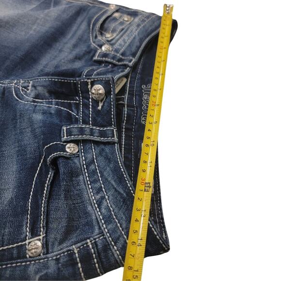 MISS ME Colorful Embellished Skinny Jeans Womens 27 Rhinestone Thick Stitch Y2K - Picture 13 of 15